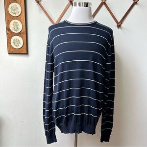 J. Peterman Navy Striped Sweater